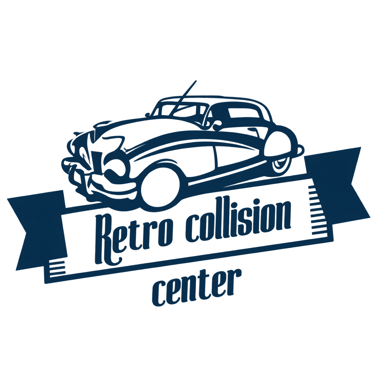 Retro Collision Center classic car logo